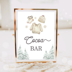 Poster Bar de Chocolate Quente Cocoa Bar Baby Está Frio L