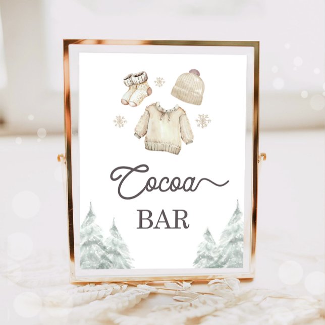 Poster Bar de Chocolate Quente Cocoa Bar Baby Está Frio L (Criador carregado)