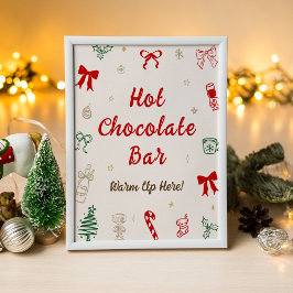 Poster Bar de Chocolate Quente de Natal