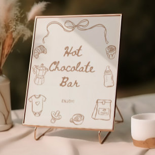 Poster Bar de Chocolate Quente Desenhado à Mão Baby is Br