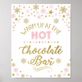 Poster Bar de chocolate quente Floco de neve Floco de inv