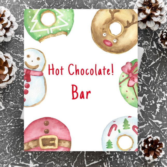 Poster Bar de chocolate quente para chá de bebê de invern (Criador carregado)