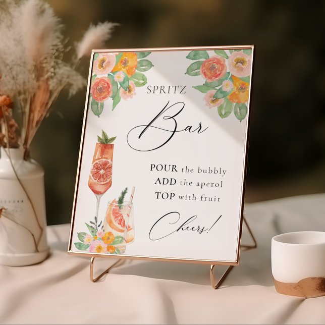 Poster Bar de Coquetéis Brilhantes Amor à Primeira Spritz (Criador carregado)