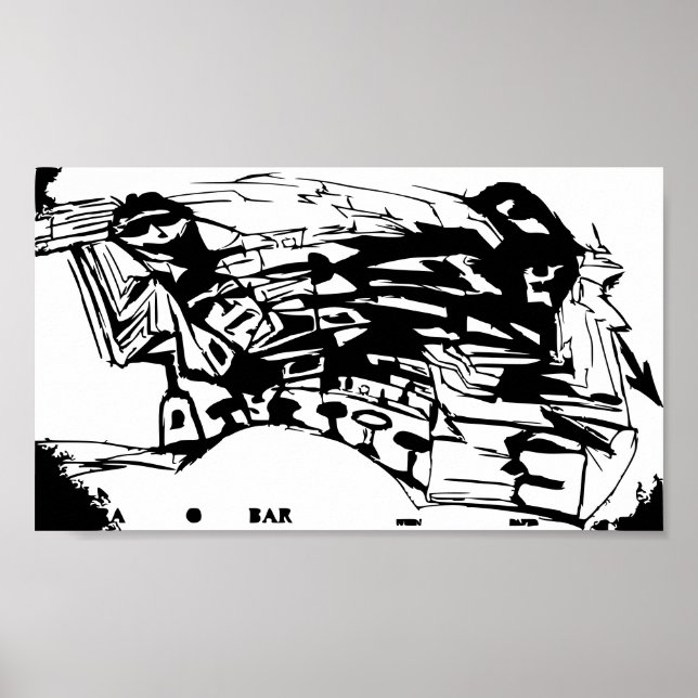 POSTER BAR DE ESPORTES ABSTRATO (Frente)