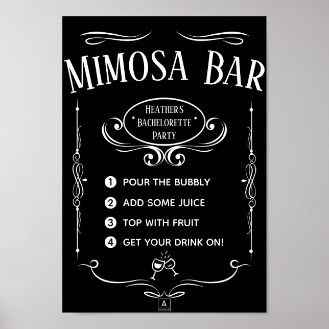 Poster Bar de Etiquetas de Whisky (Frente)