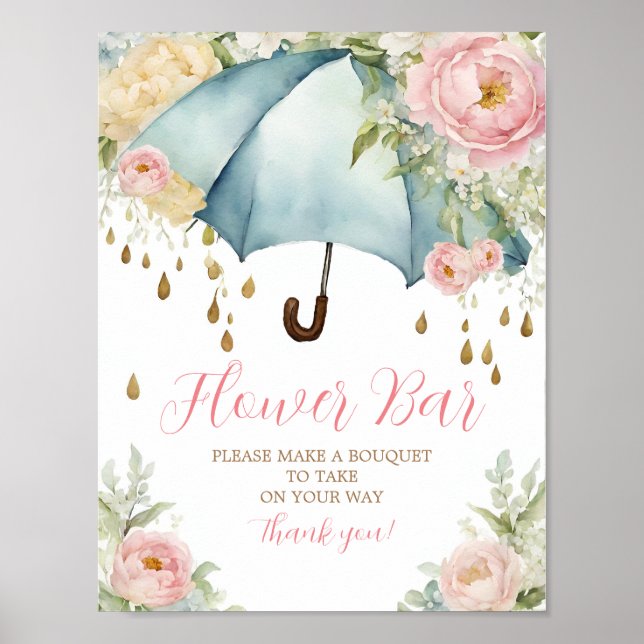 Poster Bar de Flor Chás de abril Trazem um Sinal de Flor (Frente)