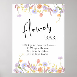 Poster Bar de Flor de Chá de panela Selvagem Scabiosa