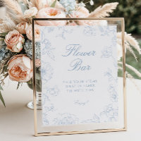 Bar de Flor de Chinoiserie Azul e Suave
