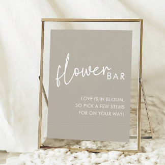 Poster Bar de Flor do Chá de panela de Script Minimalista