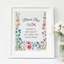 Poster Bar de flor selvagem ou Sinal de Bar