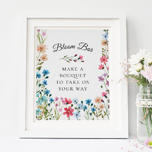 Poster Bar de flor selvagem ou Sinal de Bar