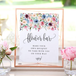 Poster Bar de Flores Aquarela Flor em Flor
