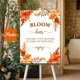 Poster Bar de Flores Outono Boho Floral Chá de Noiva