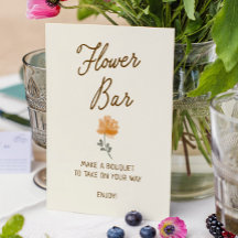 Bar de Flores para Chá de Noiva Desenhado à Mão Fo