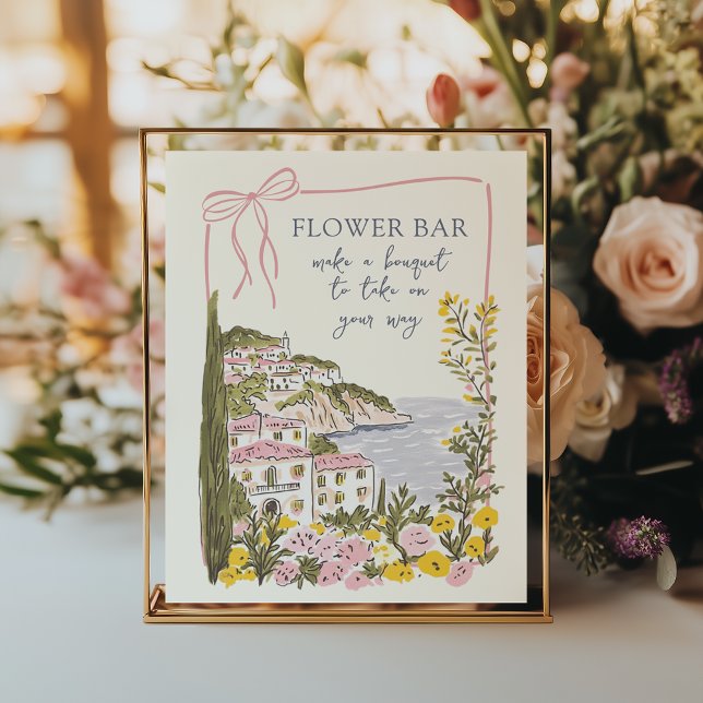 Poster Bar de Flores para Chá de Noiva na Costa Italiana (Criador carregado)