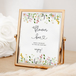 Poster Bar de flores silvestres minimalista