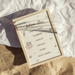 Poster Bar de Gelato Desenhado pela Mão Quirky