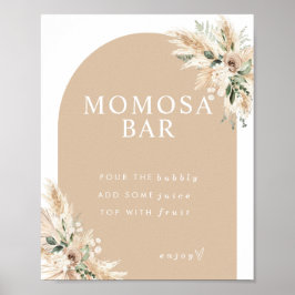 Poster Bar de Grass Boho Momosa Beige Pampas