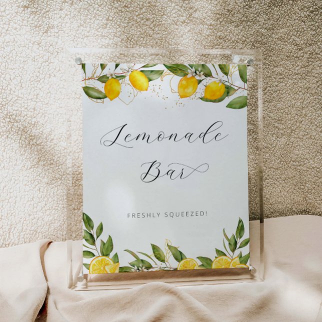 Poster Bar de limonada com Chá de fraldas de limão brilha (Criador carregado)