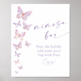 Poster Bar de Mimosa Butterfly Bridal Shower
