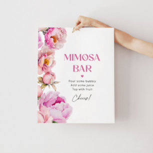 Poster Bar de mimosa floral cor-de-rosa brilhante