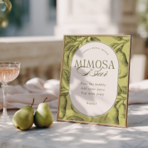 Poster Bar de Mimosa para Chá de Noiva Casal Perfeito
