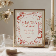 Bar de Mimosa para Chá de Noiva da Maçã 'Perfect O