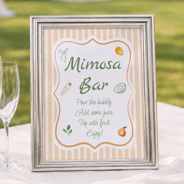 Poster Bar de Mimosa para Chá de Noiva Fora do Mercado (Criador carregado)
