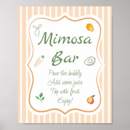 Poster Bar de Mimosa para Chá de Noiva no Mercado dos Pro