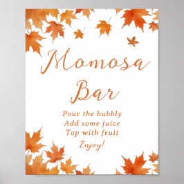 Poster Bar de Mimosas para Chás de Bebê de Outono