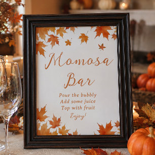 Poster Bar de Mimosas para Chás de Bebê de Outono