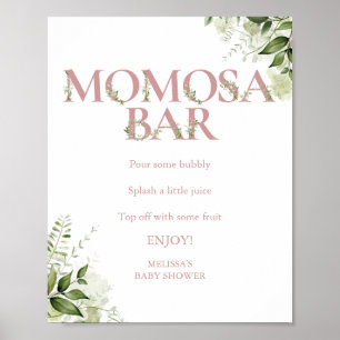 Poster Bar de Momosa Verdejante Rosa Poeirento Baby Showe
