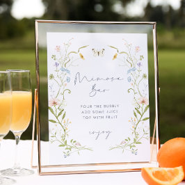 Poster Bar de Pastel Chá de panela de flor selvagem Mimos