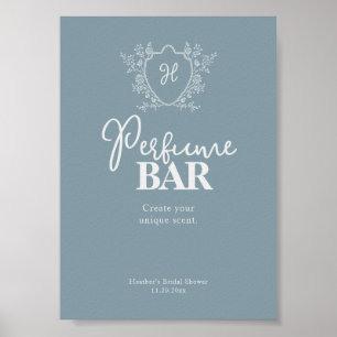 Poster Bar de Perfume Vintage Crest Azul