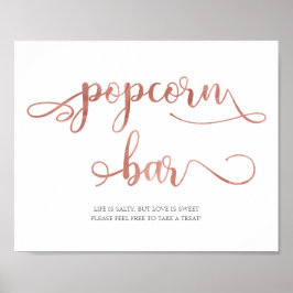 Poster Bar de pipoca | Símbolo de Casamento Popular Branc
