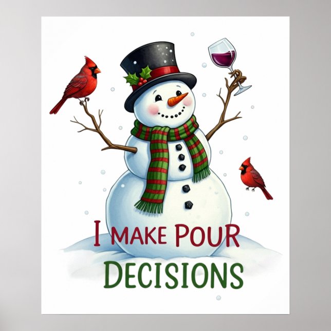 Poster Bar de snowman - salão de salão de Natal - vinho d (Frente)