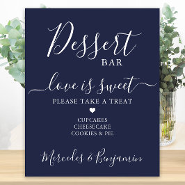 Poster Bar de Sobremesas de Casamento O Amor é Doce Azul