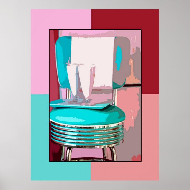 Poster Bar de soda de 50 retrô (Frente)