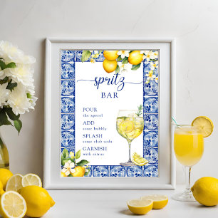 Poster Bar de Spritz para Chá de Noiva Main Squeeze Lemon