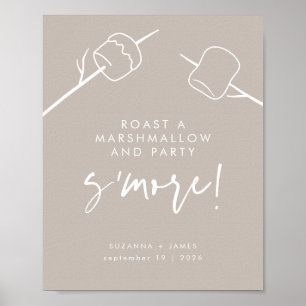 Poster Bar do Marshmallow S'mores do Taupe Moderno