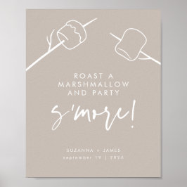 Poster Bar do Marshmallow S'mores do Taupe Moderno