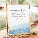 Poster Bar Dourado Mimosa Azul, BLAKELY Dusty<br><div class="desc">Este modelo de bar de sinal de mimosa apresenta uma cor-de-água azul empoeirada, flecks dourados falsos e uma letra elegante de escrita. Edite facilmente o texto *maioria* para corresponder ao seu evento. Este sinal de bebida mimosa é perfeito para o seu chá de panela azul, casamento romântico, solteira do céu...</div>