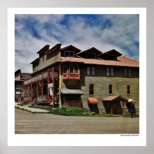 Poster Bar e hotel ocidentais velhos