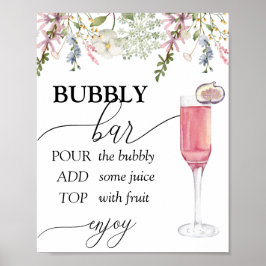 Poster Bar Espumante | Flor Silvestre Chic