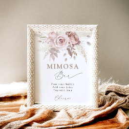Poster Bar Floral Mimosa Rosa Blush Dusty