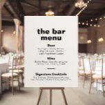 Poster Bar Formal Elegante Minimalista do Casamento Poste<br><div class="desc">Este poster de bar de casamento elegante minimalista é perfeito para um casamento rústico. O design apresenta uma bela fonte para embelezar o seu evento.</div>