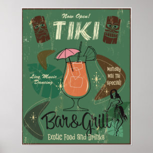 Póster Bar &Grill Tiki