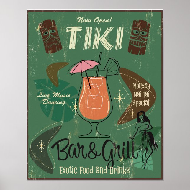 Póster Bar &Grill Tiki (Frente)