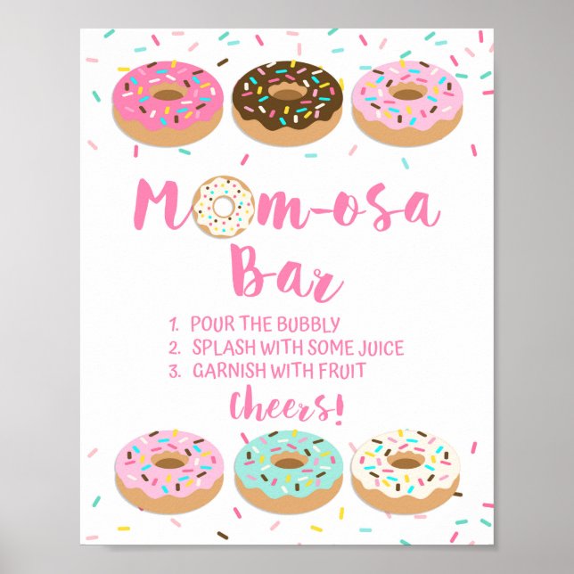 Poster Bar Mãe-osa - Chá de fraldas Mimosa - Sinal Rosqui (Frente)