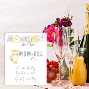 Poster Bar Mãe-Osa - Sinal de Baby Sprinkle Fox e Banner